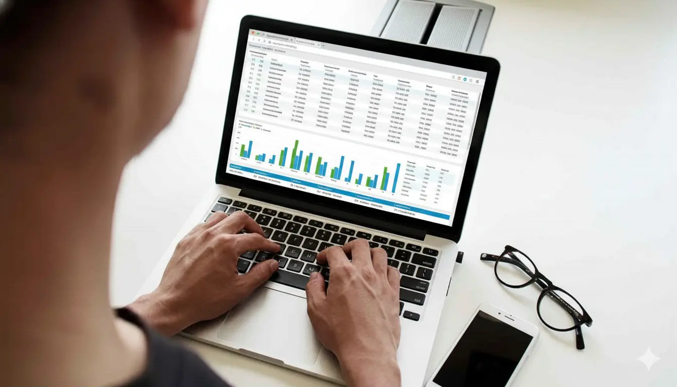 Investigación de palabras clave SEO con diagrama de flujo, mano escribiendo en pizarra.